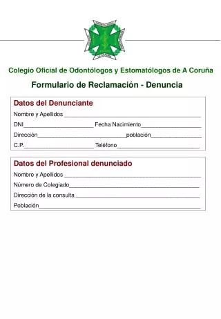 Colegio Oficial de Odontólogos y Estomatólogos de A Coruña