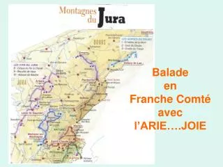 Balade en Franche Comté avec l’ARIE….JOIE