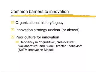 Common barriers to innovation