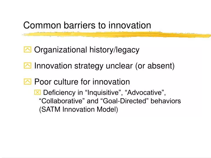 common barriers to innovation