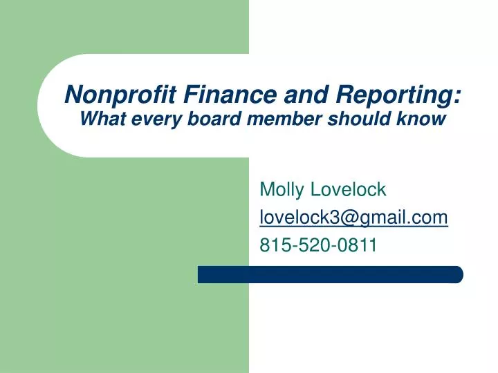 nonprofit finance and reporting what every board member should know
