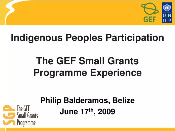 indigenous peoples participation the gef small grants programme experience