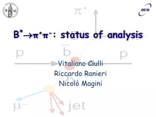 B º  π + π - : status of analysis
