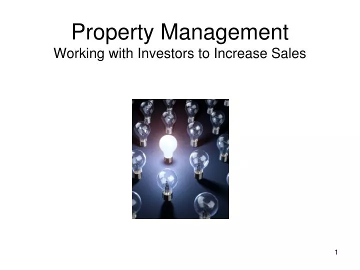 property management working with investors to increase sales