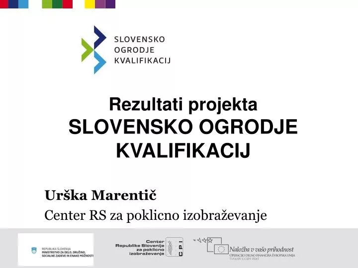 rezultati projekta slovensko ogrodje kvalifikacij