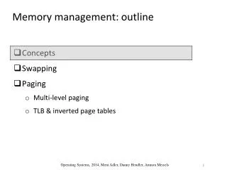 Memory management: outline