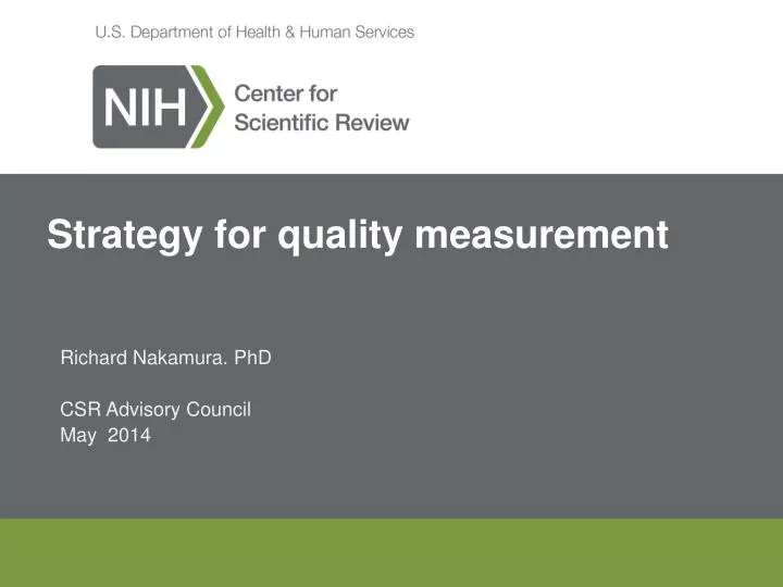strategy for quality measurement