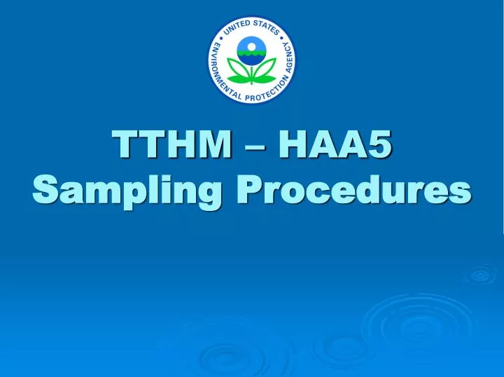 tthm haa5 sampling procedures