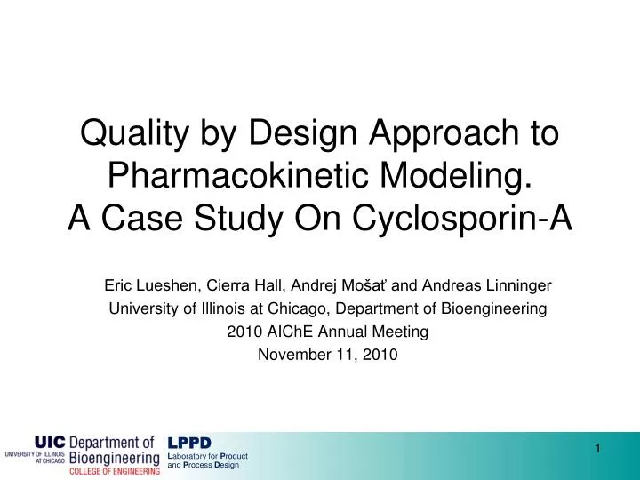 quality by design approach to pharmacokinetic modeling a case study on cyclosporin a