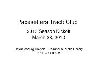 Pacesetters Track Club