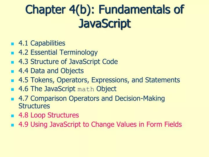 chapter 4 b fundamentals of javascript