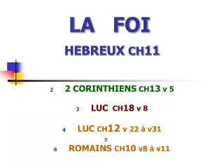 LA FOI HEBREUX CH 11