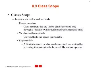 8.3 Class Scope