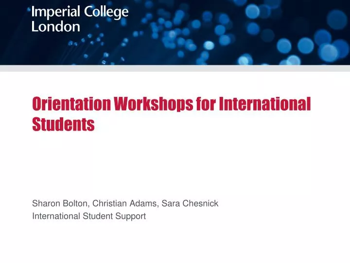 orientation workshops for international students