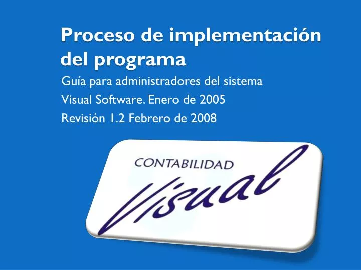 proceso de implementaci n del programa