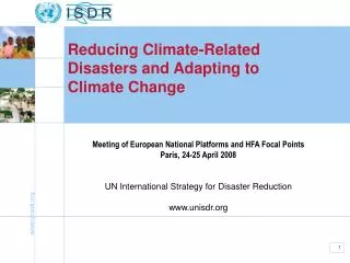 Reducing Climate-Related Disasters and Adapting to Climate Change
