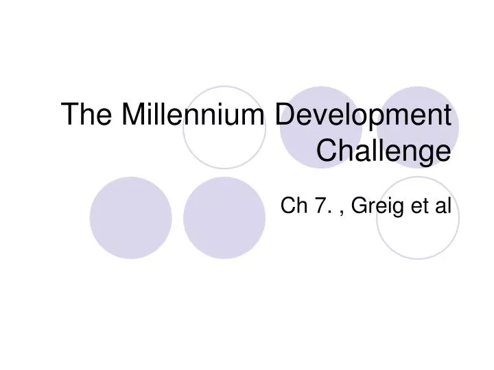 the millennium development challenge