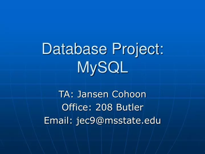 database project mysql