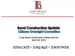 Bond Construction Update Citizens Oversight Committee - slide 1