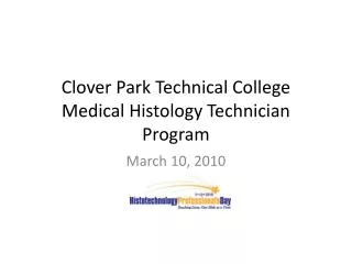 Clover Park Technical College Medical Histology Technician Program