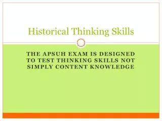 Historical Thinking Skills
