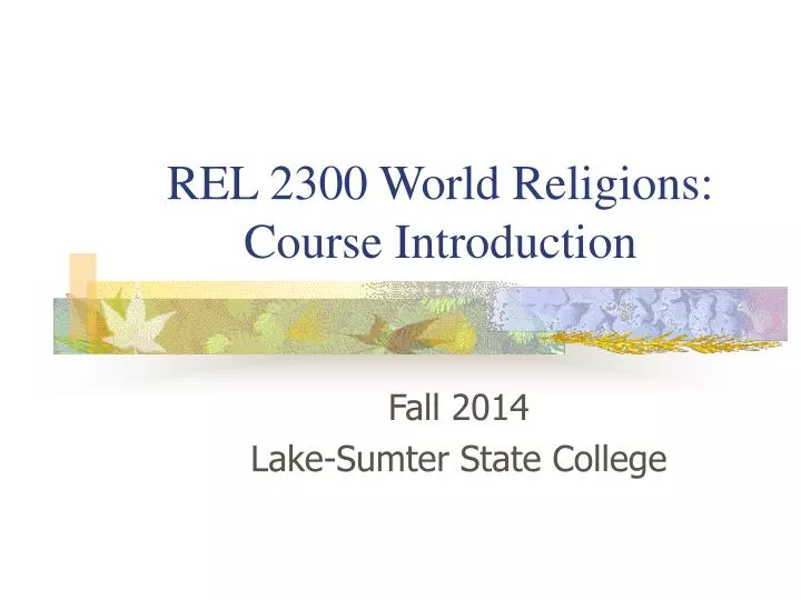 rel 2300 world religions course introduction
