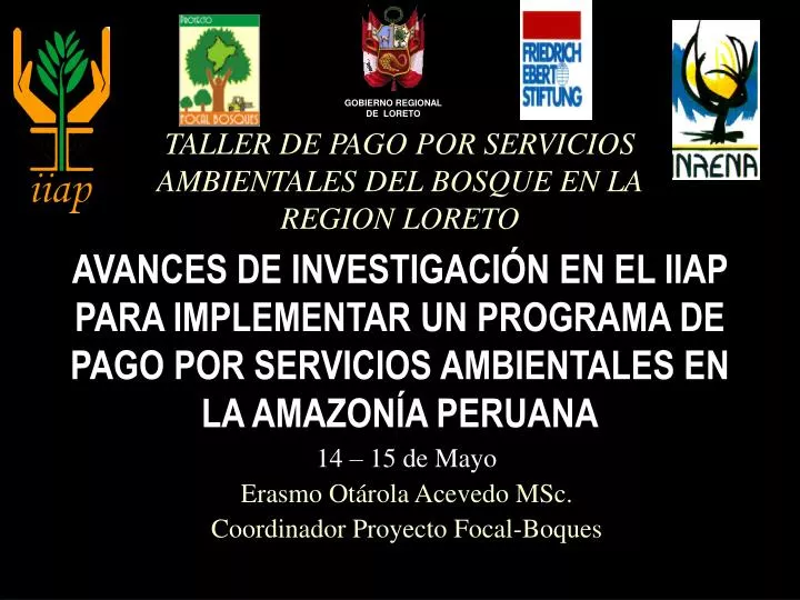 taller de pago por servicios ambientales del bosque en la region loreto