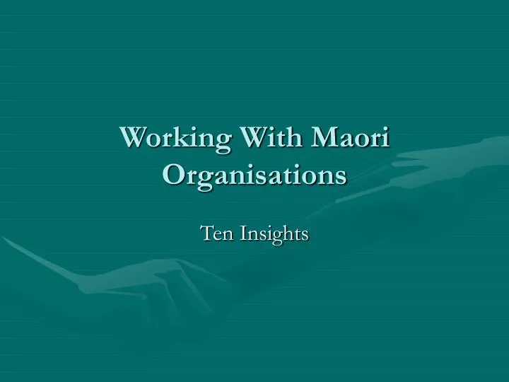 working with maori organisations