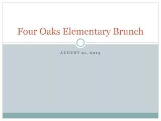 Four Oaks Elementary Brunch
