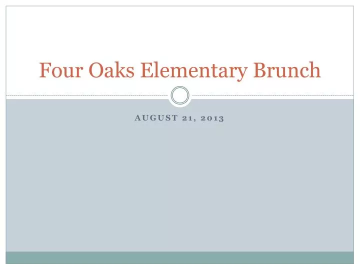 four oaks elementary brunch