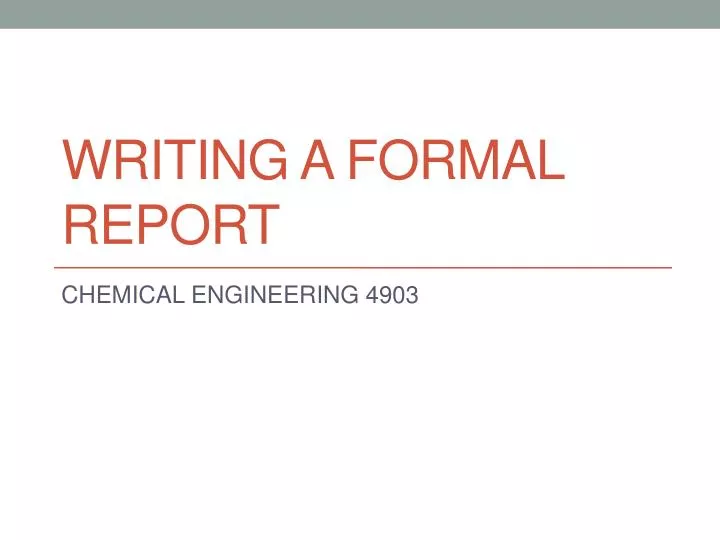 writing a formal report