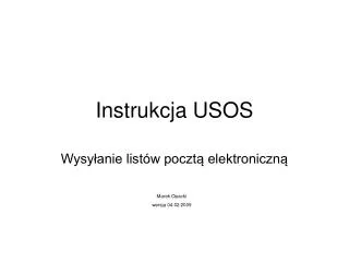 Instrukcja USOS