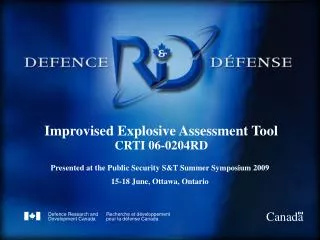 Improvised Explosive Assessment Tool CRTI 06-0204RD
