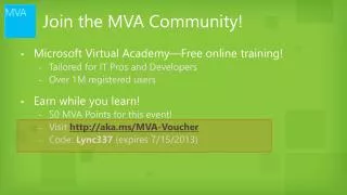 Join the MVA Community!