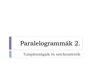Paralelogramm ák 2.