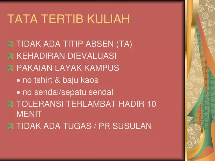 tata tertib kuliah