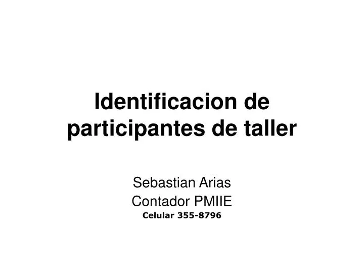identificacion de participantes de taller