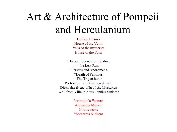 art architecture of pompeii and herculanium