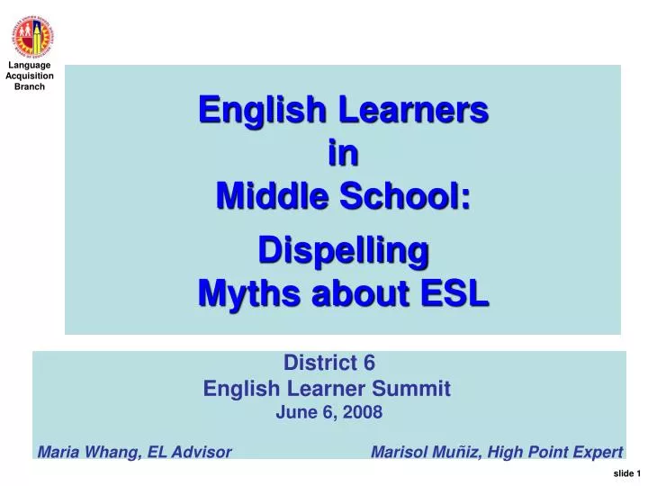 english learners in middle school dispelling myths about esl