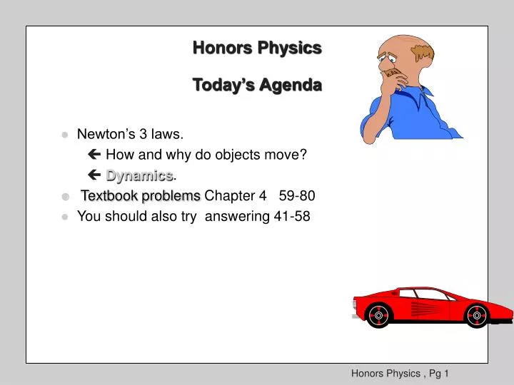 honors physics today s agenda