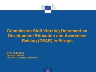 Commission Staff Working Document on Development Education and Awareness Raising (DEAR) in Europe