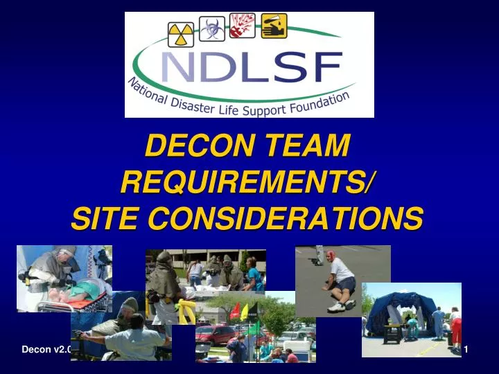 decon team requirements site considerations