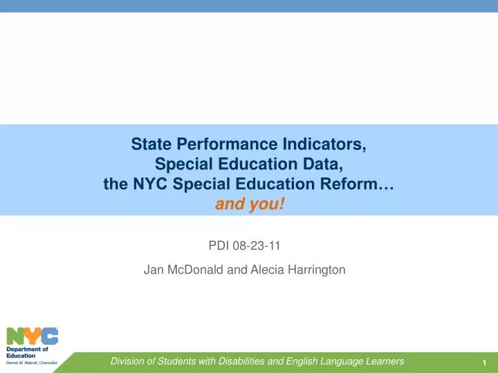 state performance indicators special education data the nyc special education reform