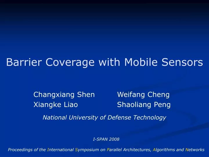 barrier coverage with mobile sensors