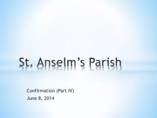 St. Anselm’s Parish