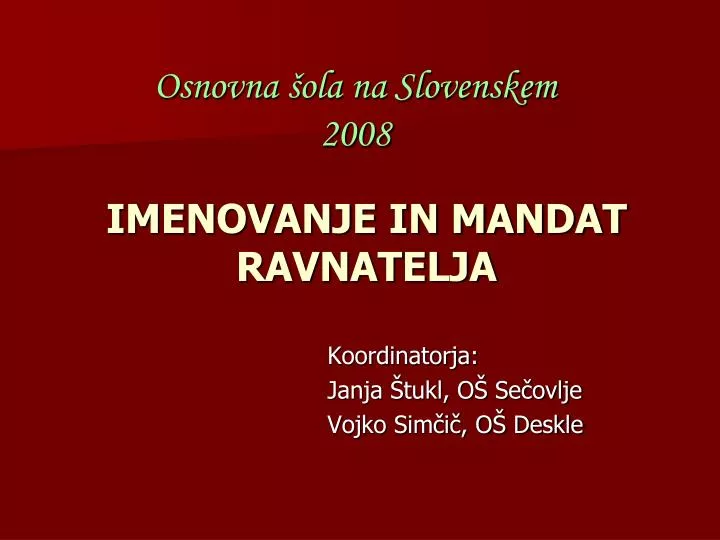 osnovna ola na slovenskem 2008
