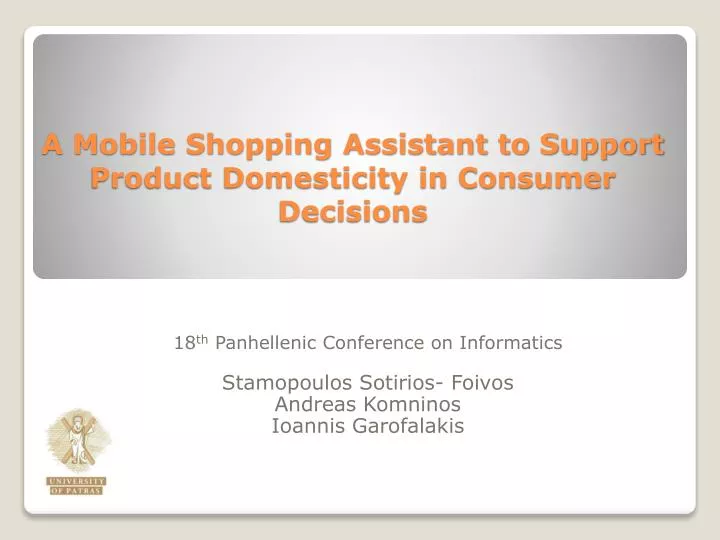 a mobile shopping assistant to support product domesticity in consumer decisions