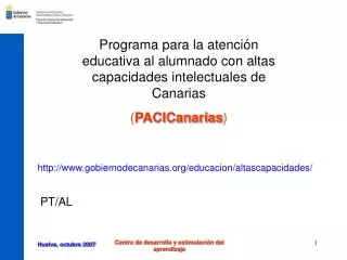 Programa para la atención educativa al alumnado con altas capacidades intelectuales de Canarias