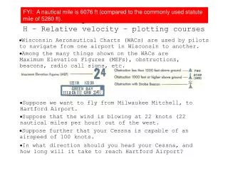 Topic 2.1 Extended H – Relative velocity – plotting courses