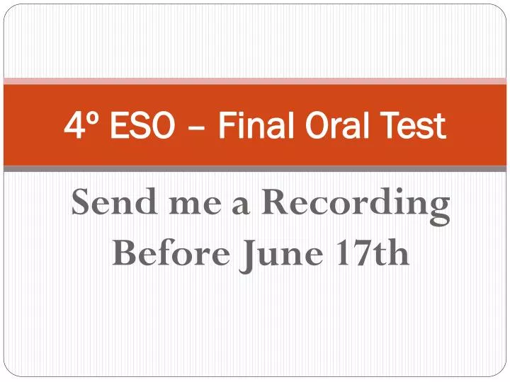 4 eso final oral test